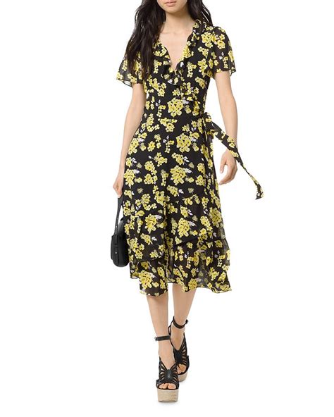 Shop MICHAEL Michael Kors Floral Midi Dress 